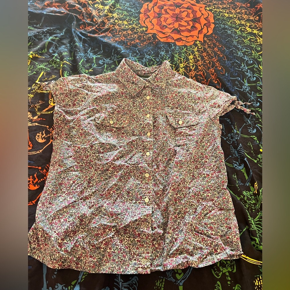 Floral Button-Up Blouse